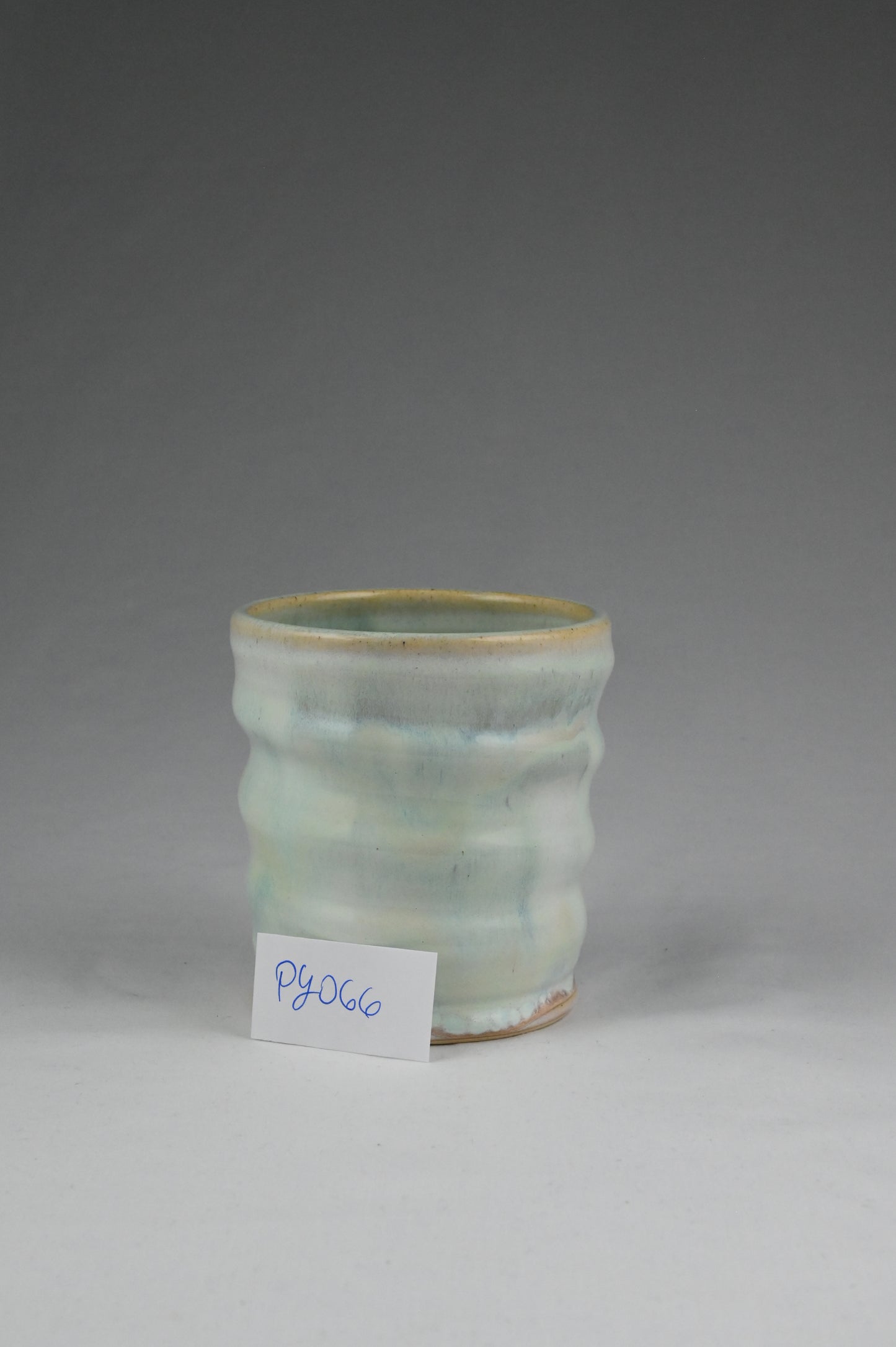 Small Vase / Pencil Holder - Turquoise and White