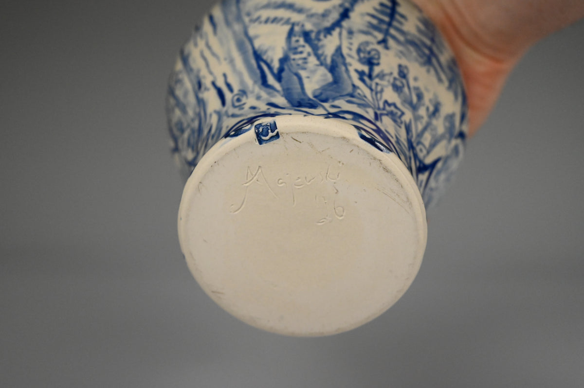 Special Edition Fox in Woods Vase - Painted Cobalt Collection