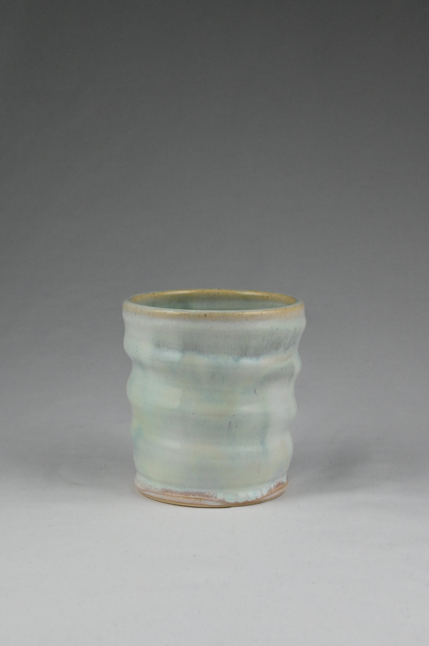 Small Vase / Pencil Holder - Turquoise and White