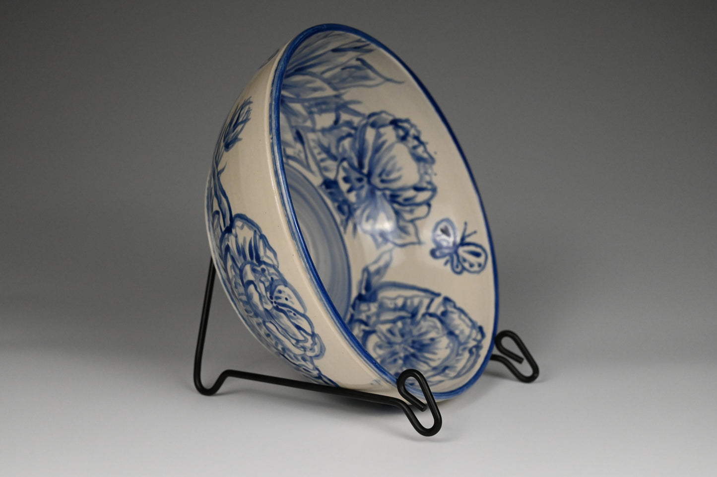 Hand-Painted Cobalt Serving Bowl
