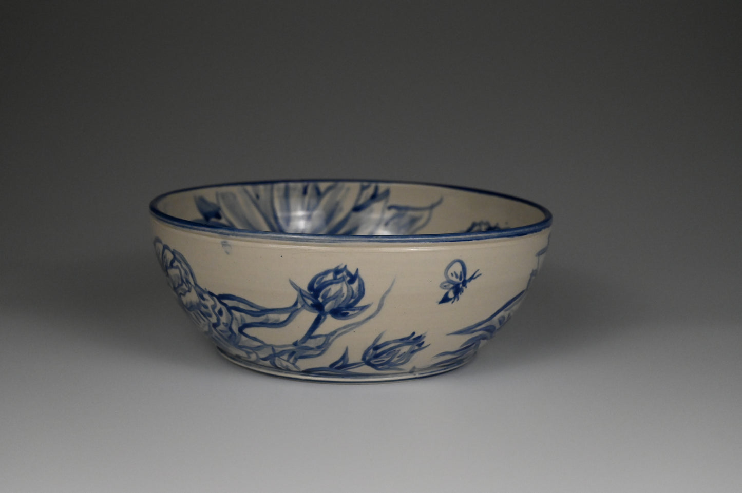 Hand-Painted Cobalt Serving Bowl