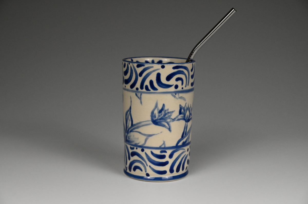 Iced Coffee Cup - Painted Cobalt Collection