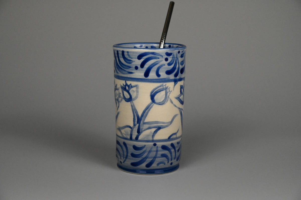 Iced Coffee Cup - Painted Cobalt Collection