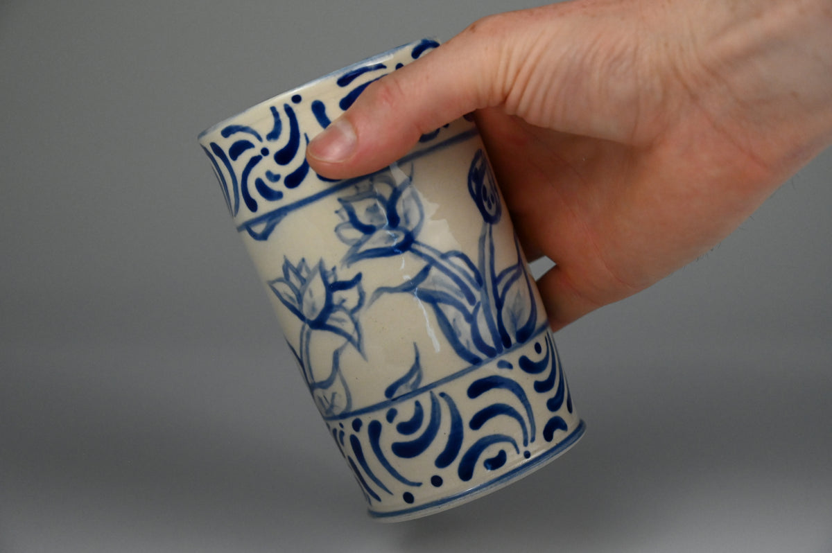 Iced Coffee Cup - Painted Cobalt Collection