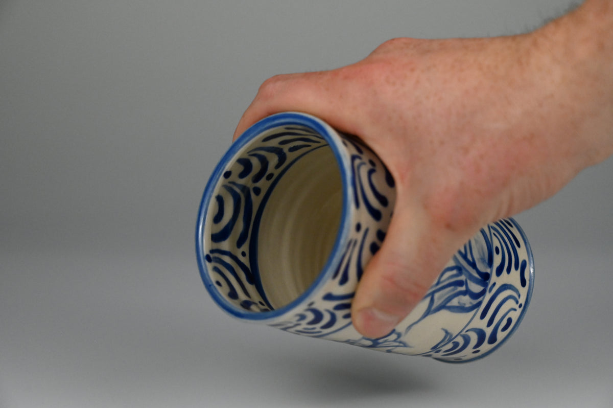 Iced Coffee Cup - Painted Cobalt Collection