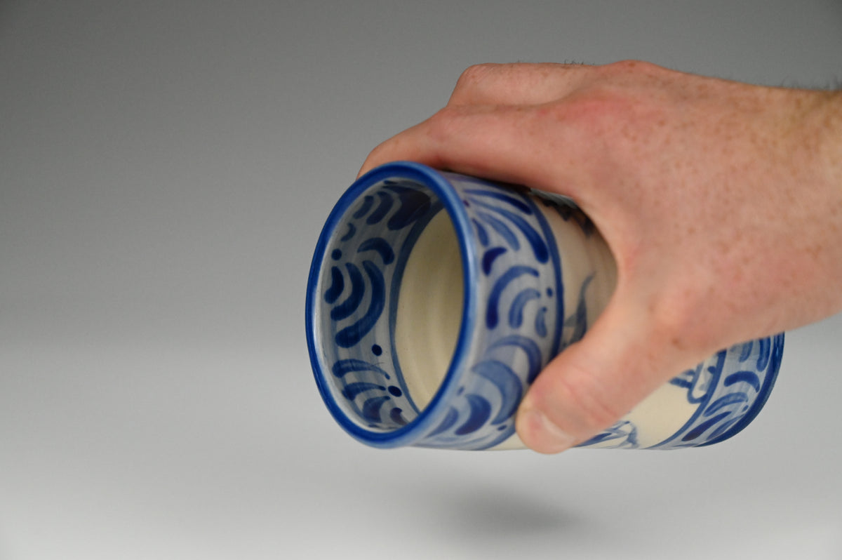 Iced Coffee Cup - Painted Cobalt Collection