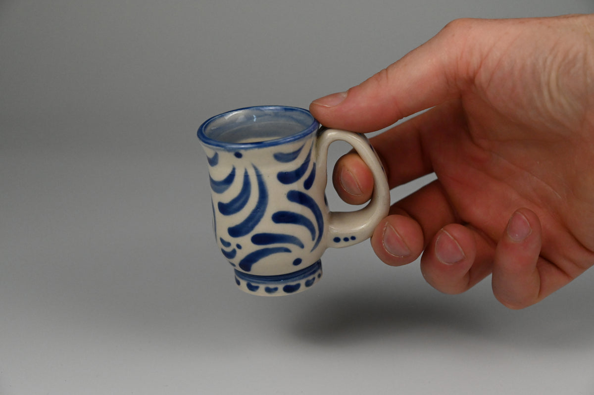 Tiny Cup / Shot Glass / Ornament - Painted Cobalt Collection