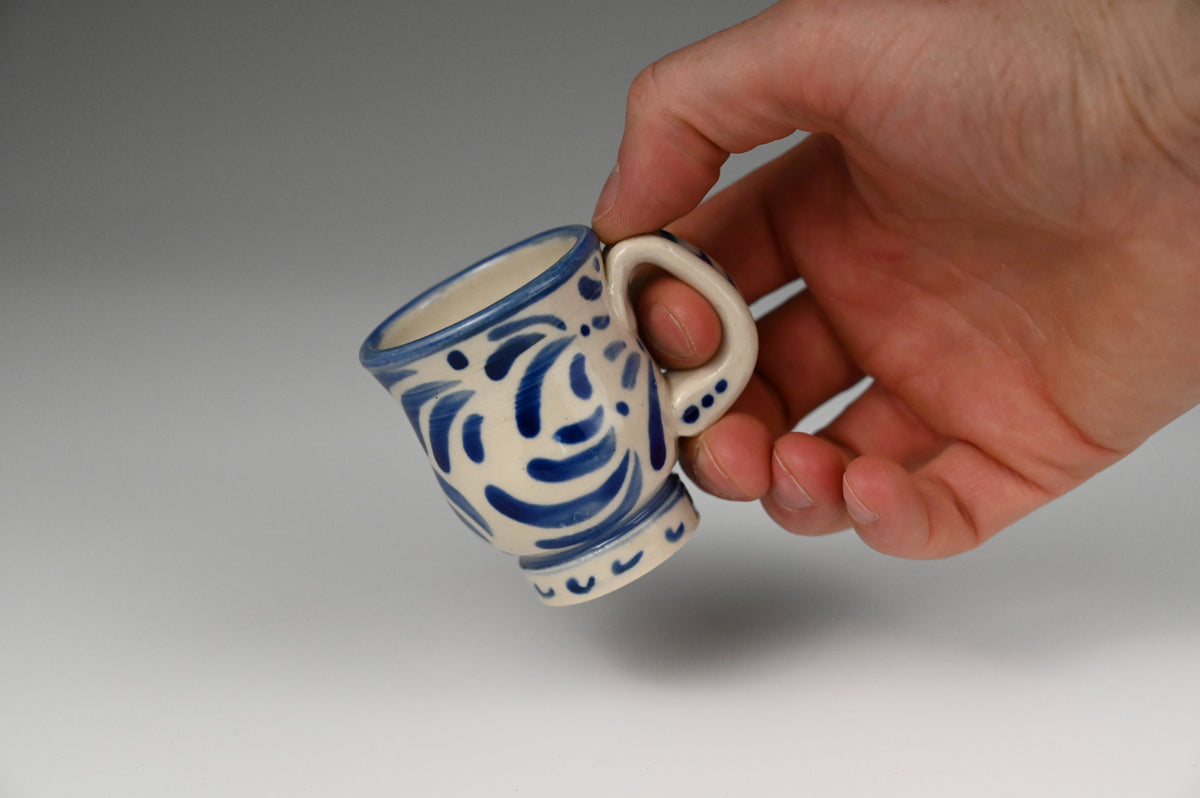 Tiny Cup / Shot Glass / Ornament - Painted Cobalt Collection