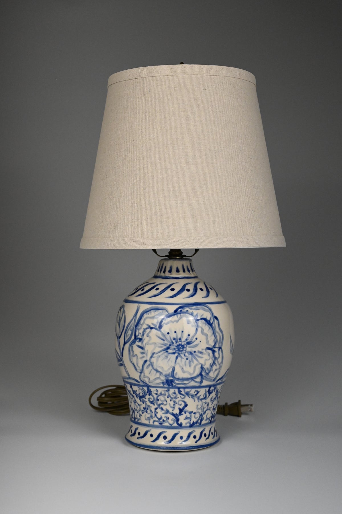 Peony Lamp - Painted Cobalt Collection