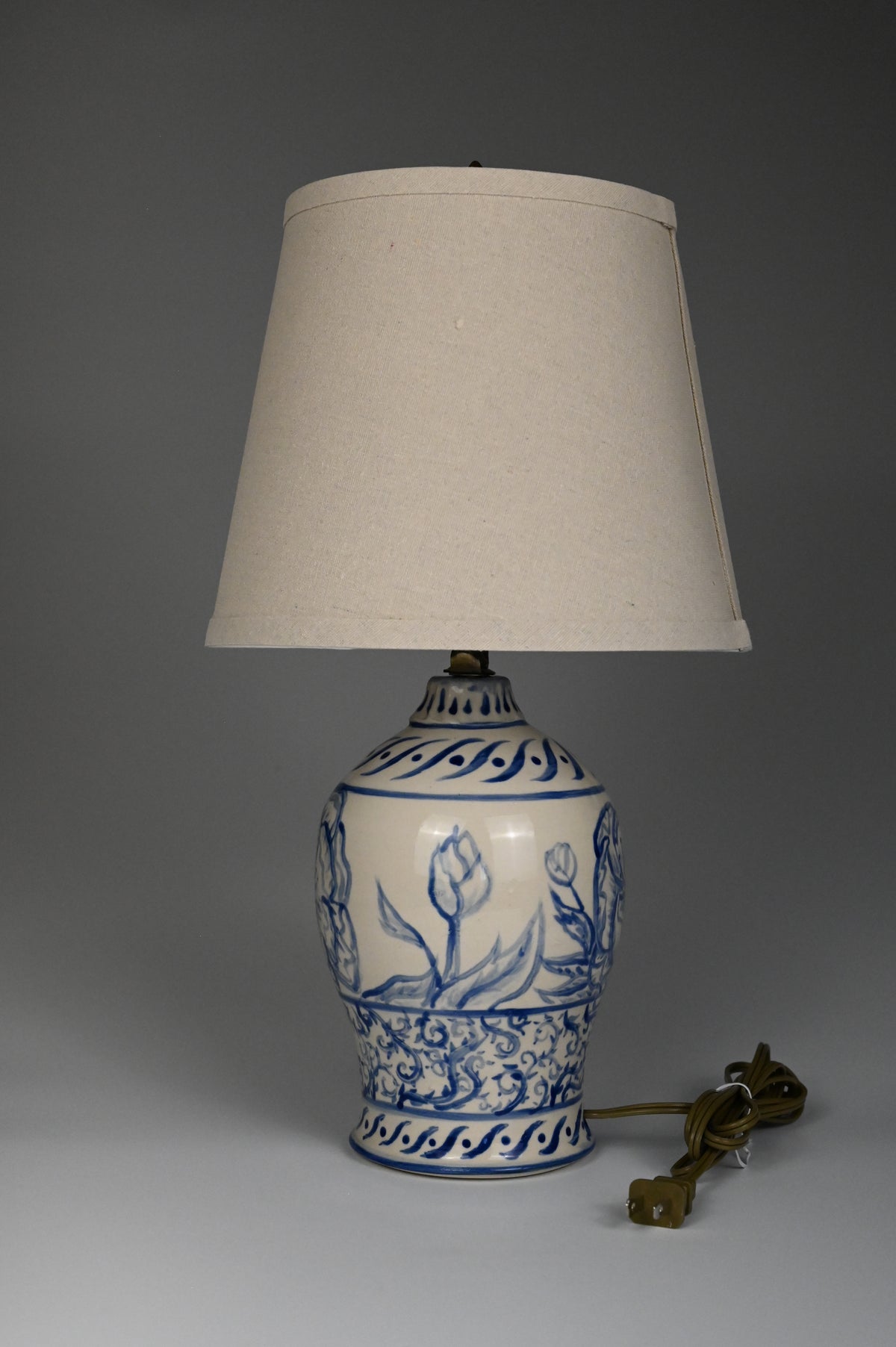 Peony Lamp - Painted Cobalt Collection