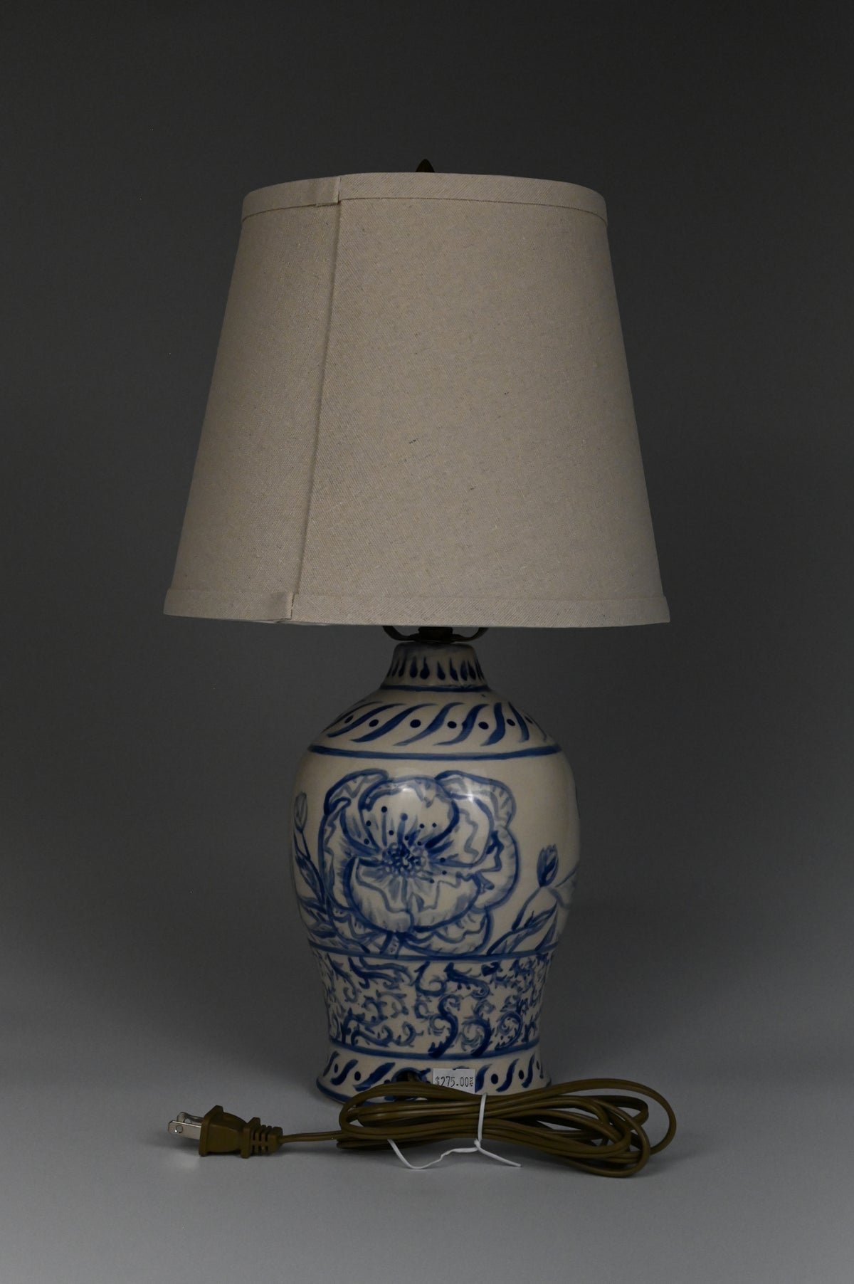 Peony Lamp - Painted Cobalt Collection