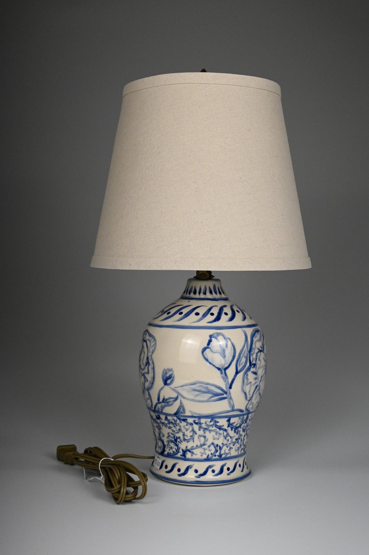Peony Lamp - Painted Cobalt Collection