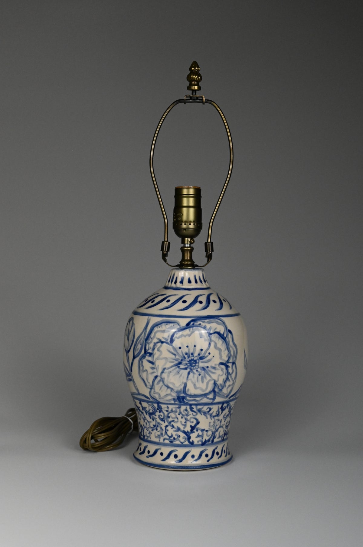 Peony Lamp - Painted Cobalt Collection