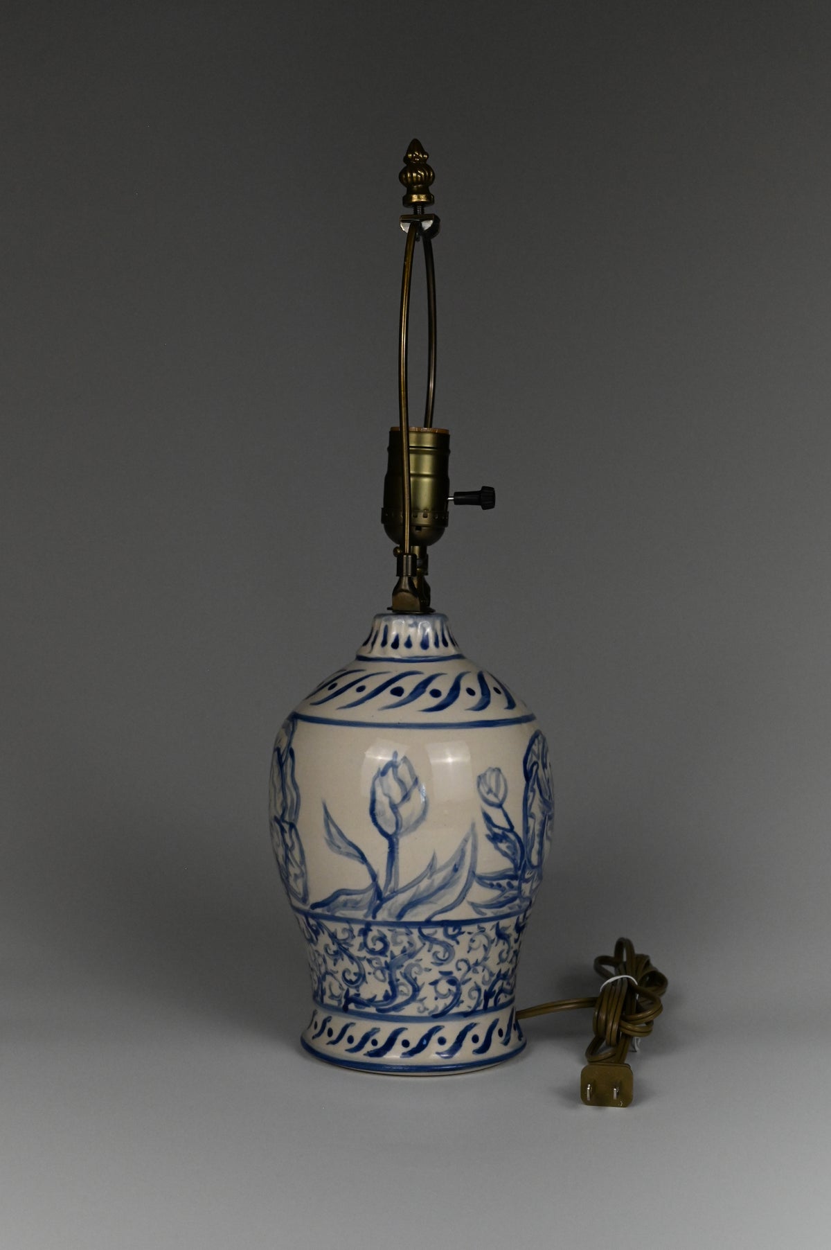 Peony Lamp - Painted Cobalt Collection