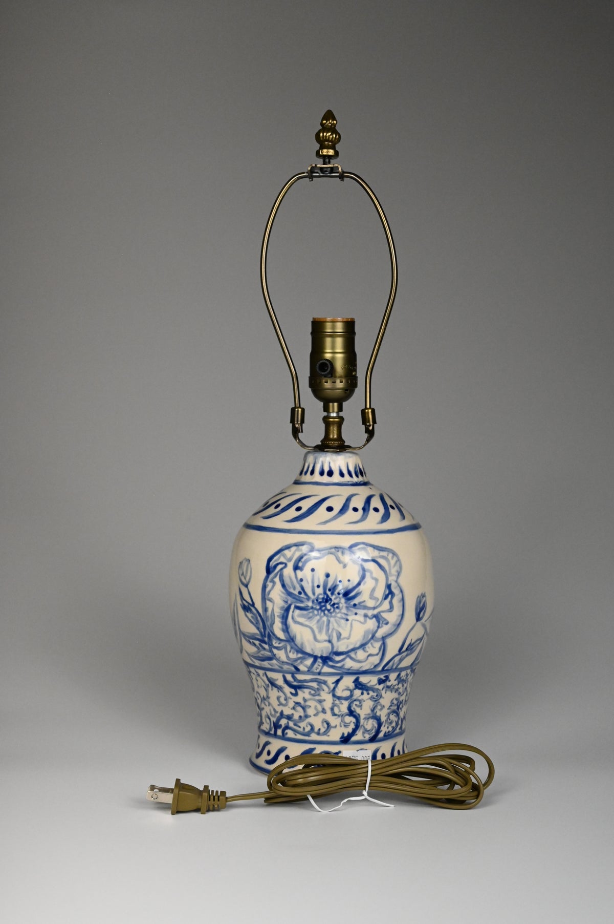 Peony Lamp - Painted Cobalt Collection