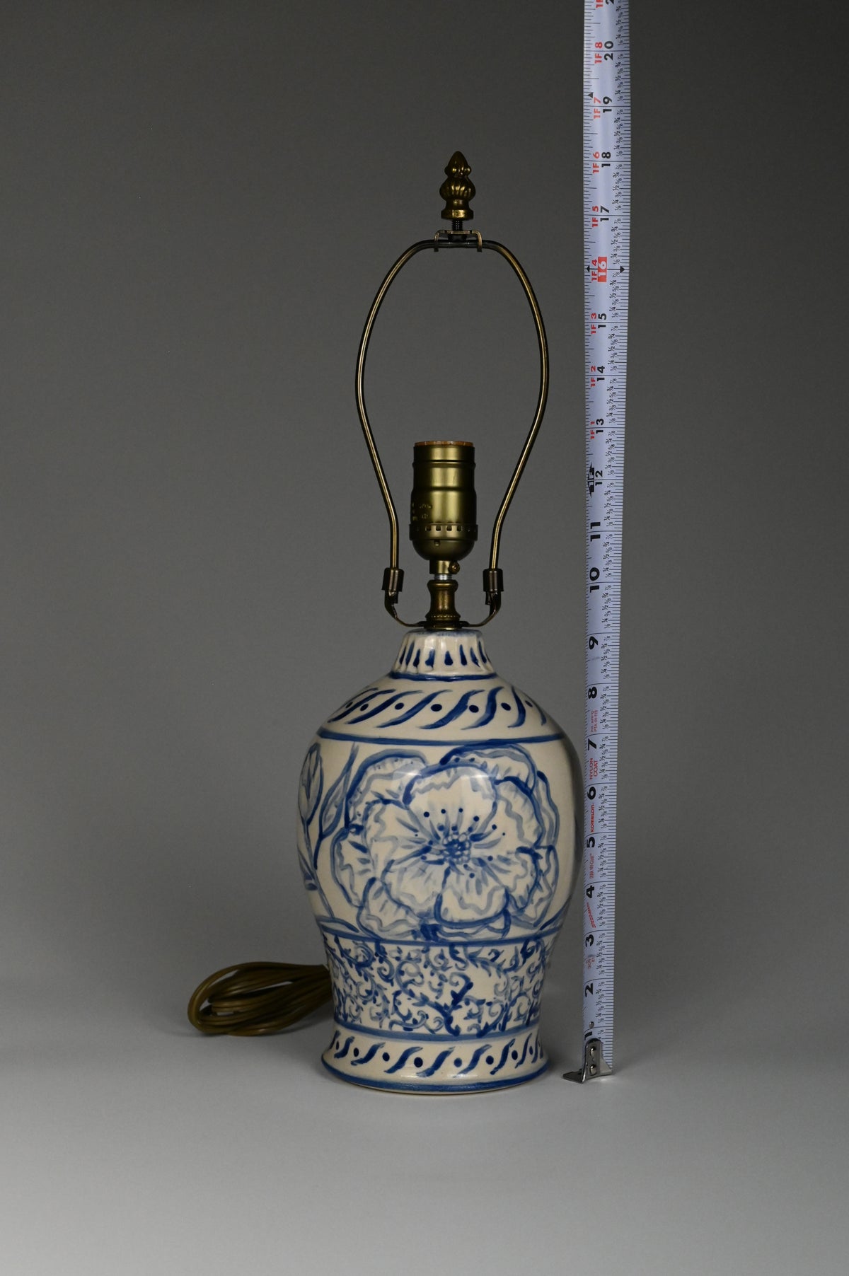 Peony Lamp - Painted Cobalt Collection