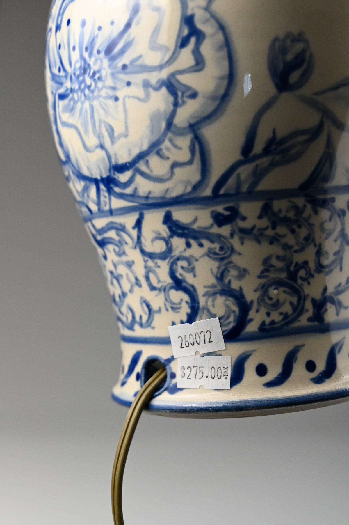 Peony Lamp - Painted Cobalt Collection