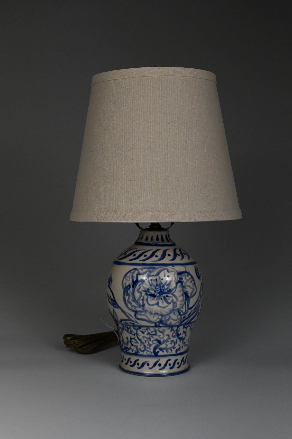 Peony Lamp - Painted Cobalt Collection