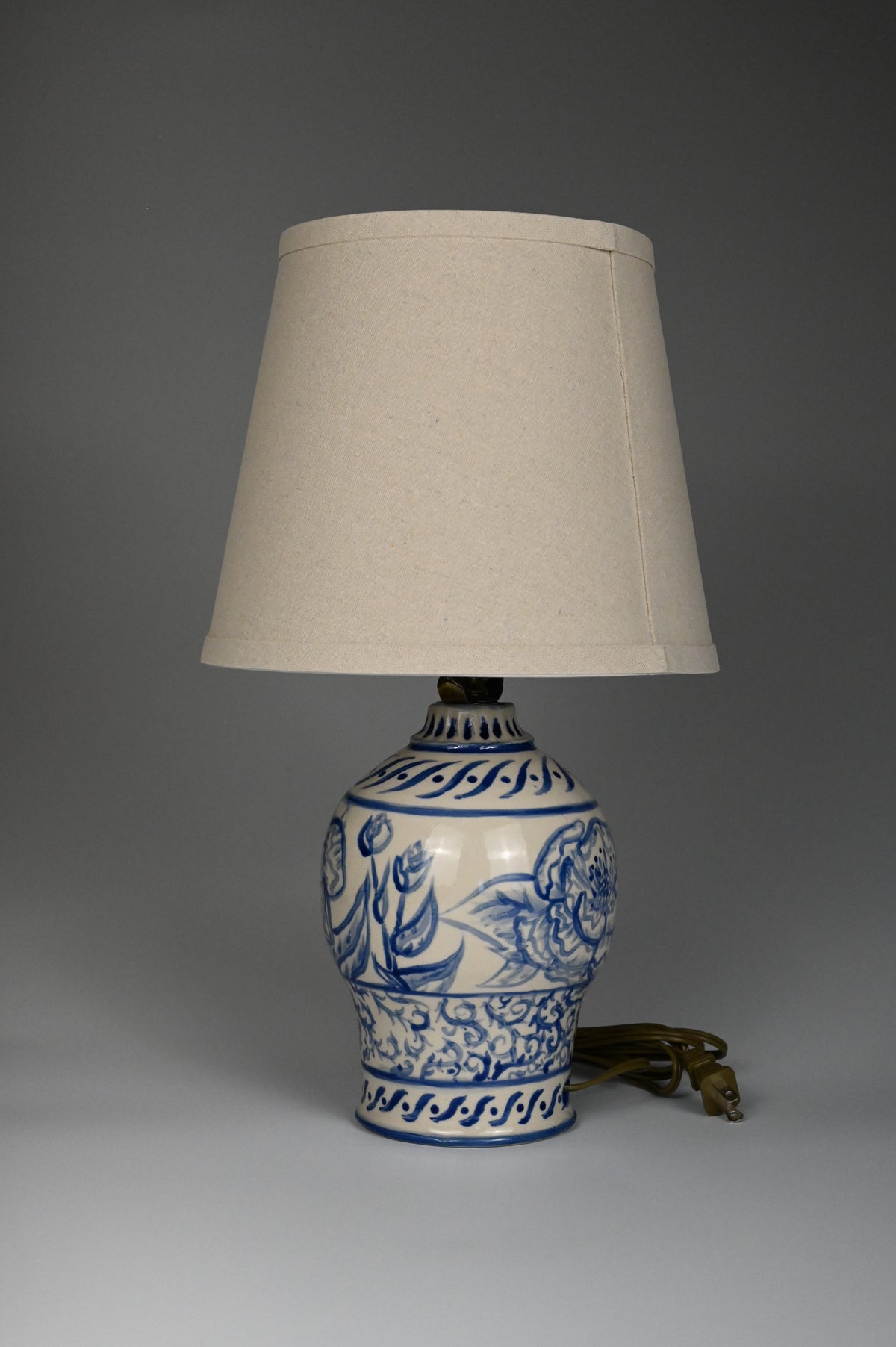 Peony Lamp - Painted Cobalt Collection