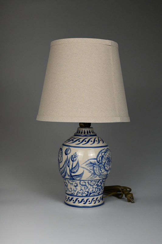 Peony Lamp - Painted Cobalt Collection