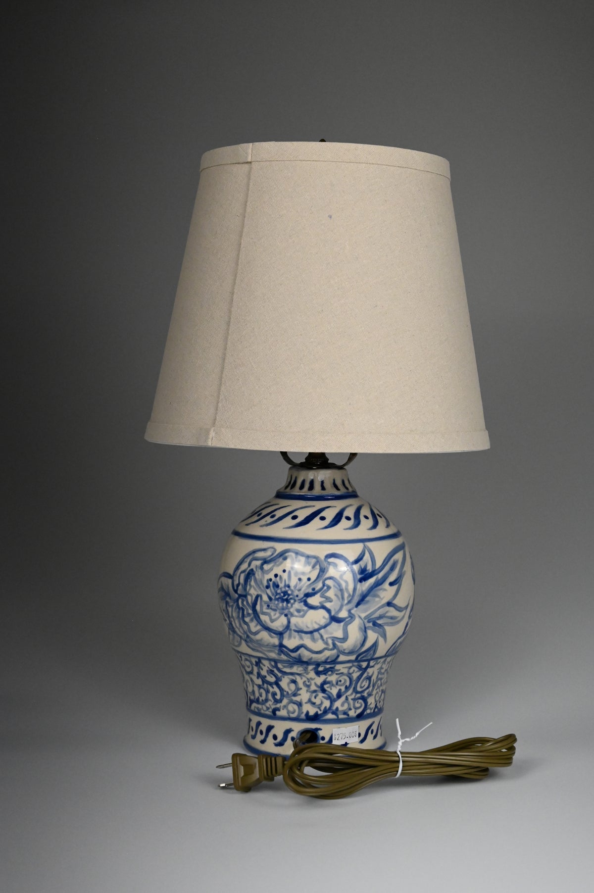 Peony Lamp - Painted Cobalt Collection