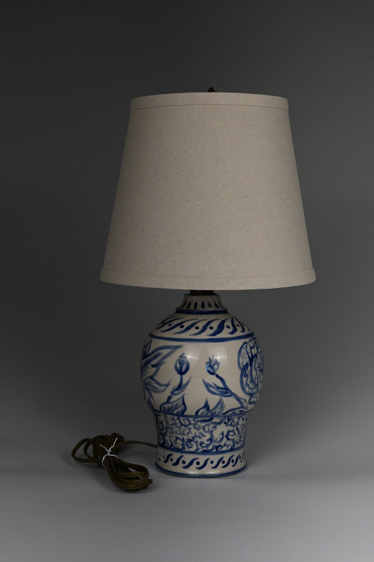Peony Lamp - Painted Cobalt Collection