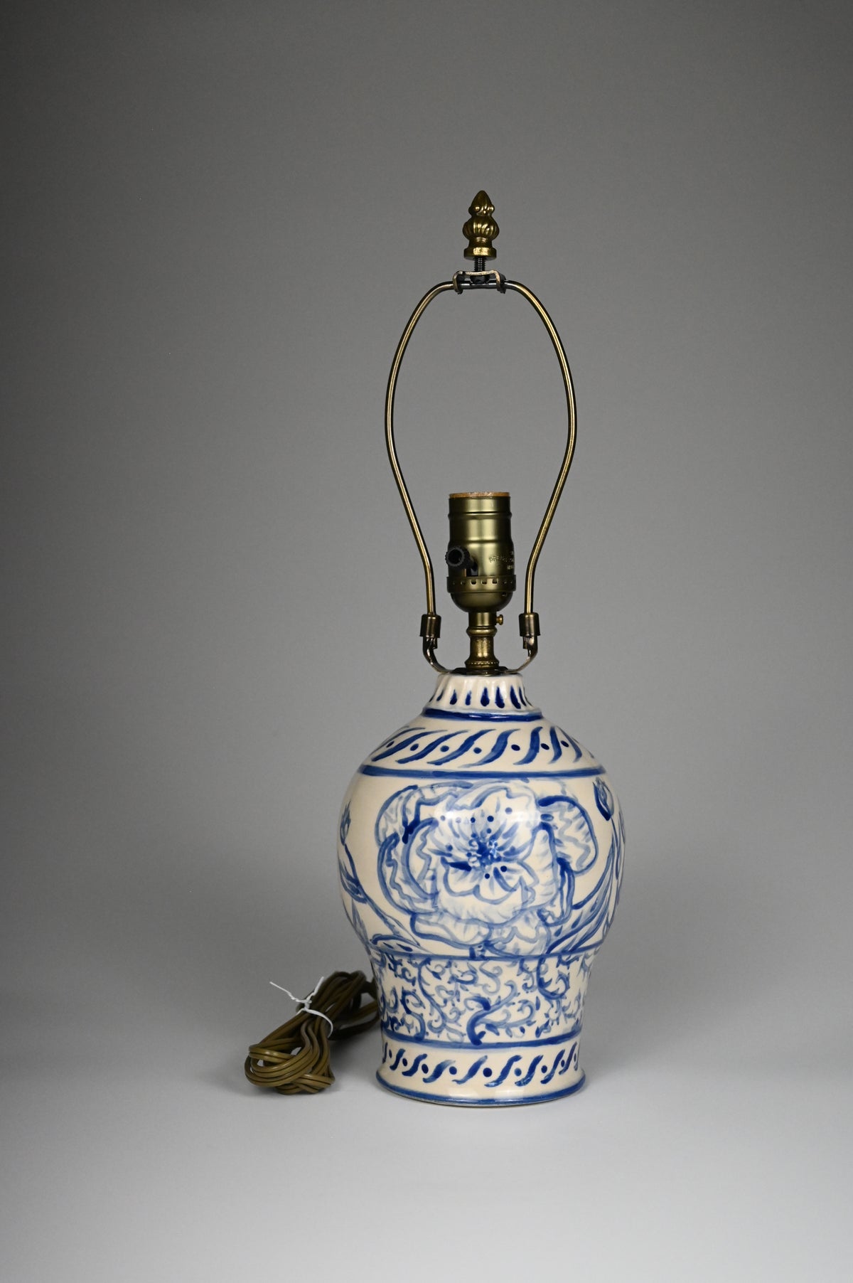 Peony Lamp - Painted Cobalt Collection