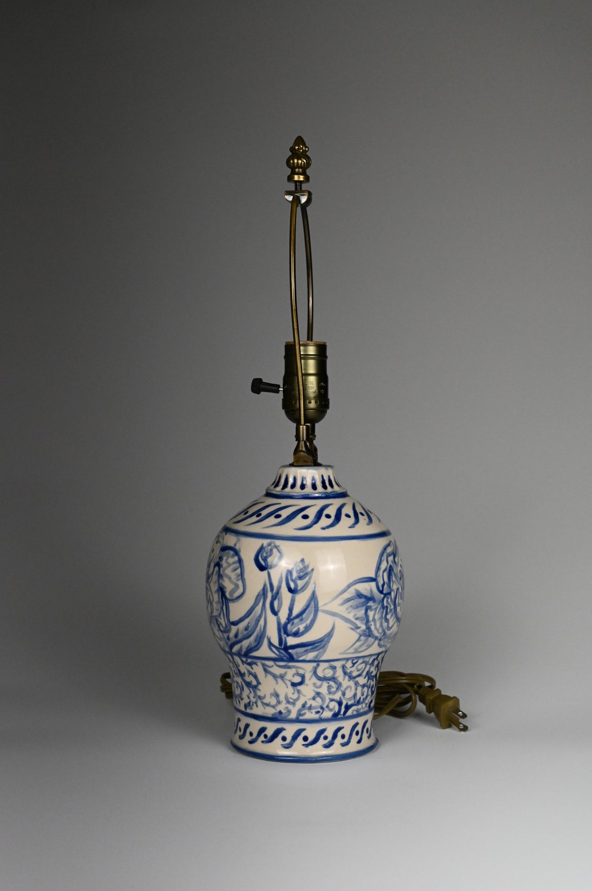 Peony Lamp - Painted Cobalt Collection