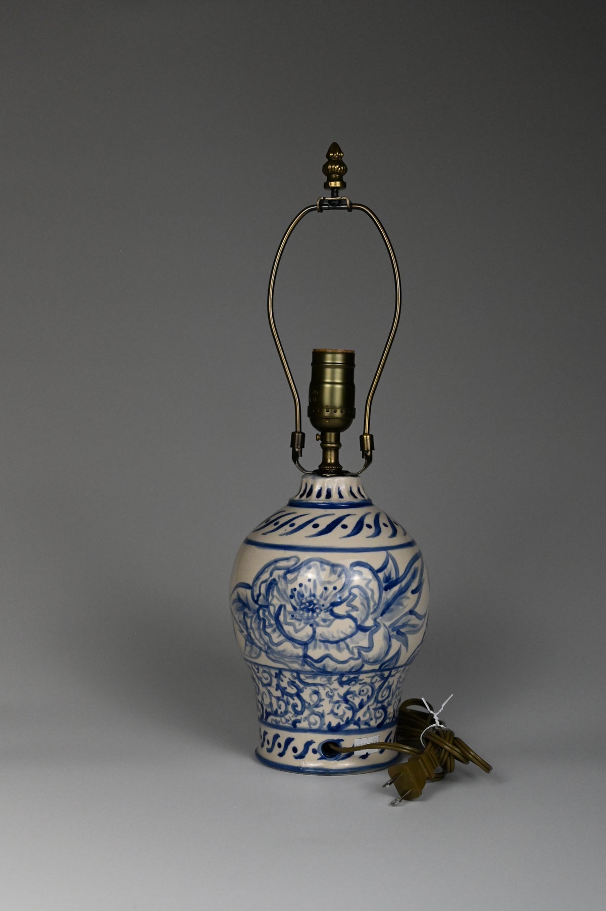 Peony Lamp - Painted Cobalt Collection