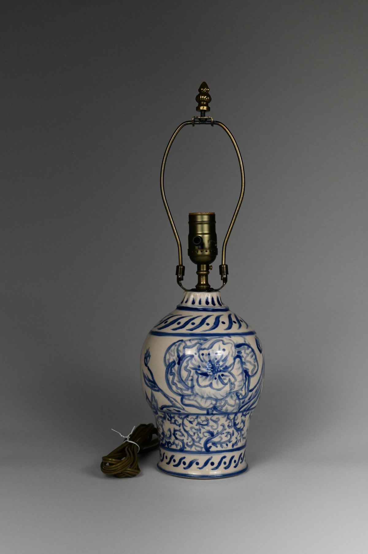 Peony Lamp - Painted Cobalt Collection